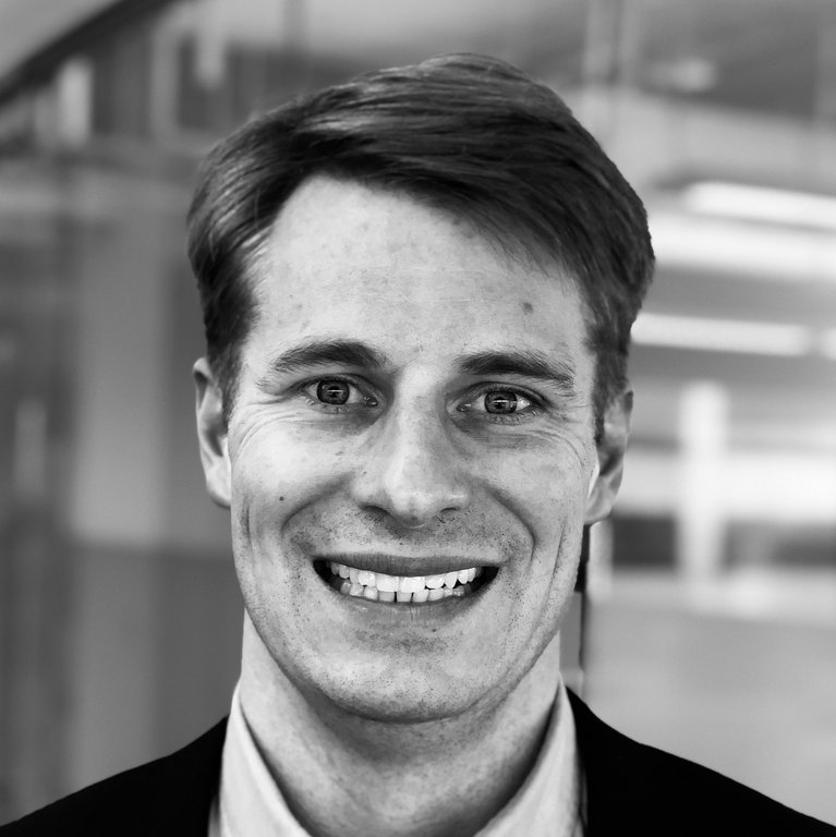 Portrait of Jeff Begert in black and white