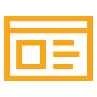 Orange web page wireframe outline